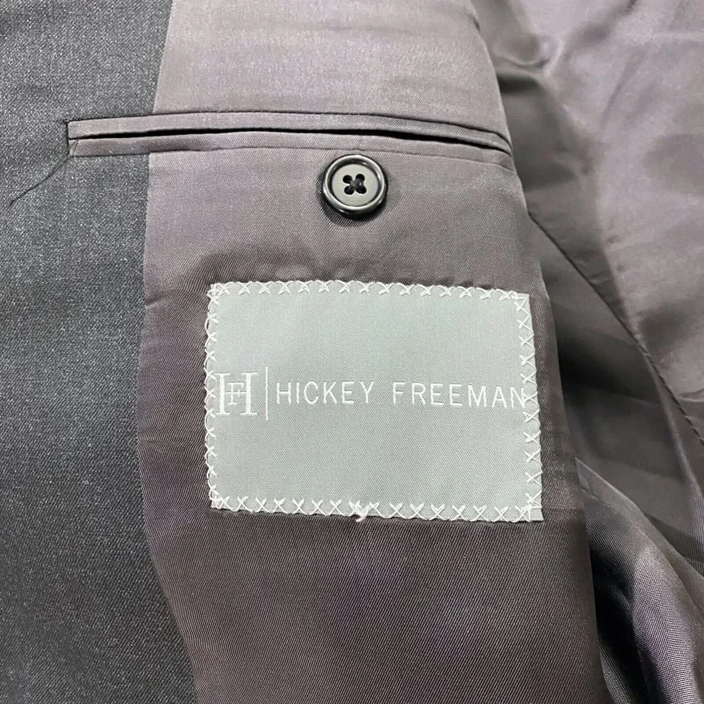 Hickey Freeman 44L Gray Loro Piana Tasmanian Super 130's Wool 2 Btn Blazer‎